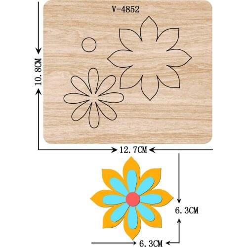 New Flower wooden dies cutting dies for scrapbooking Multiple sizes V-4852
