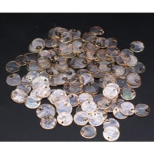 Natural Shell Pendant Round Shape Light Pink Bag Phnom Penh Shell Charms For Jewelry Making DIY Bracelet Necklace Accessories