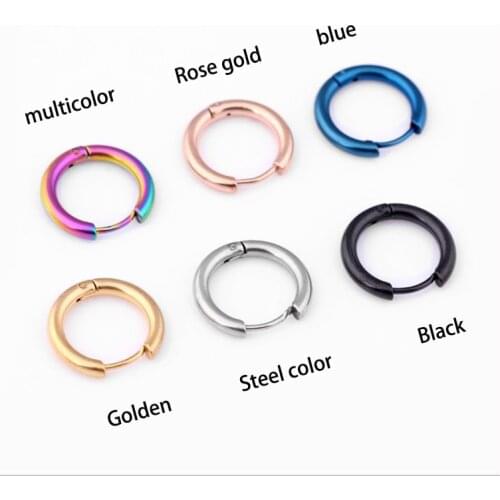 Titanium Steel/Stainless Steel Simple Hoop Earrings For Women Men Mini Small Round Circle Earrings Hoops Ear Bone Buckle Hoop
