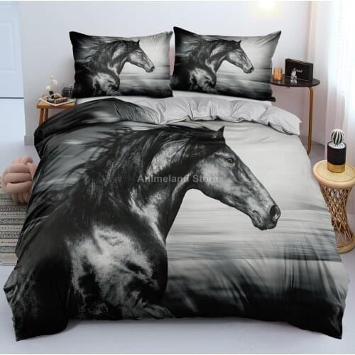 Animal Horse 3D Print Queen King Size Comforter Bedding Set Scenery Adult Kid Duvet Cover Sets Pillowcase Twin Full Home Textile