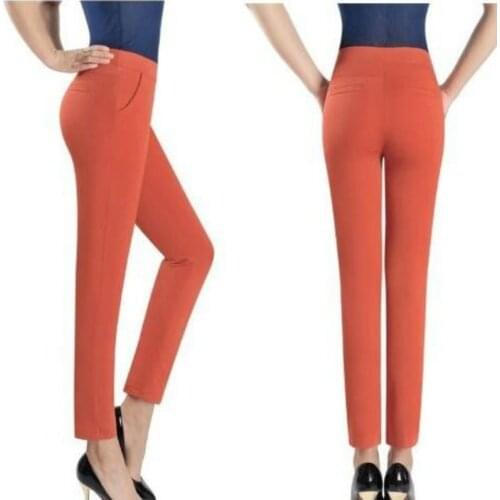 2021 Thin Section Before The Pocket Leggings Straight Pants Plus Size Women Women Candy Nine Points Trousers Dames 5XL Y406