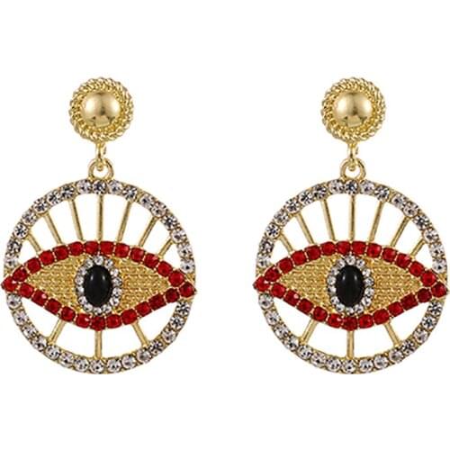 ZHINI 2020 New Year Lucky Christmas EarringS for Women Jewelry Boho Gometric Circle Dangle Drop Earring Vinatge Gold Jewelry