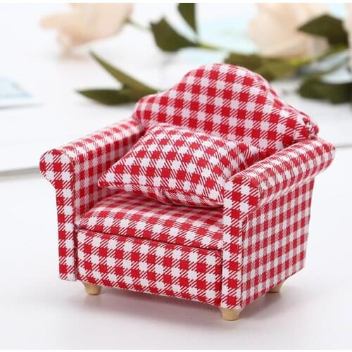 1:12 Dollhouse Furniture Miniature Single Sofa Armchair Kid Toy Simulation Living Room Furniture Doll House Toy Accessorie