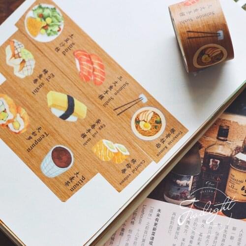 Nice Dinner Paper Washi Tape 30mm 50mm Donuts Cake Vintage Town Sushi Cooking Adhesive Masking Tapes Stickers decoration A6169