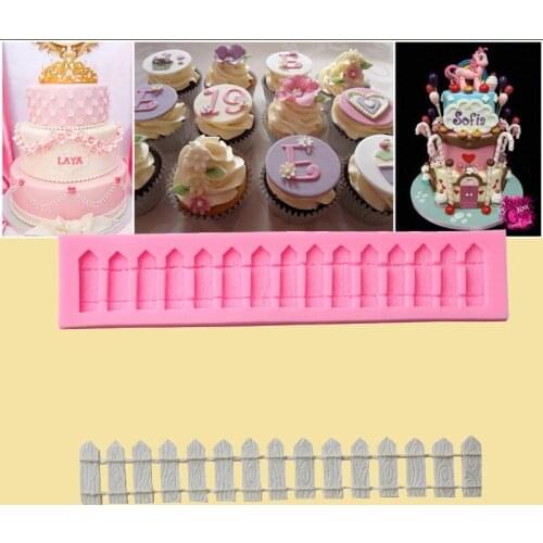1PC New Fashoion Chocolate Candy 3D Silicone Fondant Garden Fence Cake Mold Decoration Pastry Cake Mould Tools LB 480