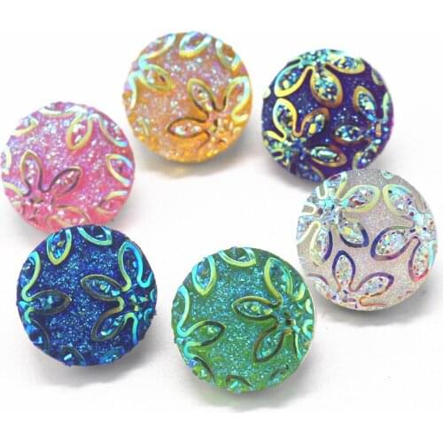 10pcs/lot Resin Colorful Flower Fashion Snap Buttons Fit 18mm/20mm DIY Snap Bracelet Buttons Jewelry Findings