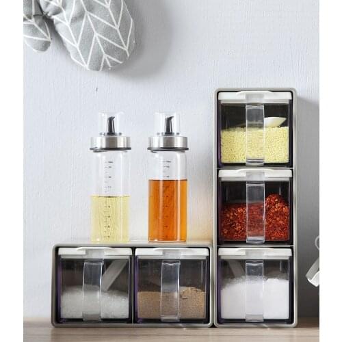 304 Stainless Steel Seasoning Pot Seasoning Box Household To Flavor Pot Kitchen Monosodium Glutamate Salt And Sugar Cans