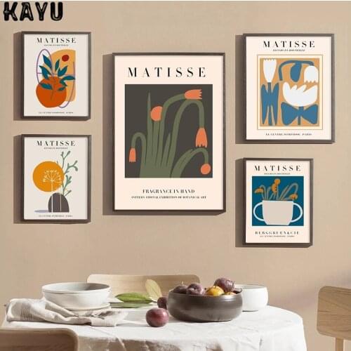 Matisse Collections Abstract Floral Plants Biege Gallery Posters Canvas Paintings Wall Art Print Picture Living Room Home Decor