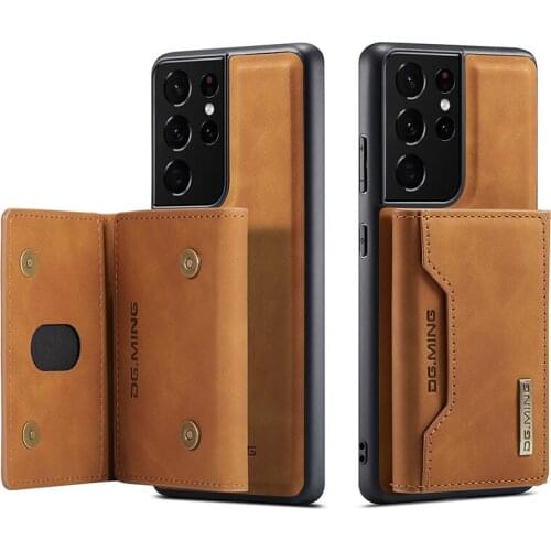 Detechable Magnetic Card Wallet Case For Samsung S21 Ultra Note 20 S21 FE S20 Plus A72 A52 A42 A32 A51 A71 PU Leather Phone Case