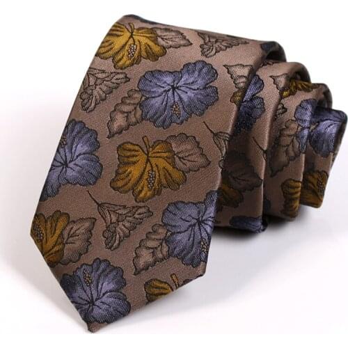 7CM Geometry Print Brown Ties Gentlemen Business Tie High Quality Fashion Formal Neck Tie For Men Business Suit Work Necktie