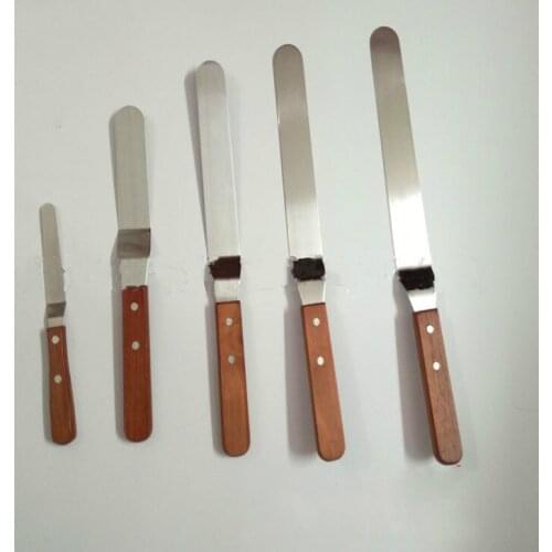 Baking Cake tools Stainless steel Wooden Handle Crank Cream spatula 6 inch 8 inch 9 inch10 inch 4pcs in 1 set butter spreader