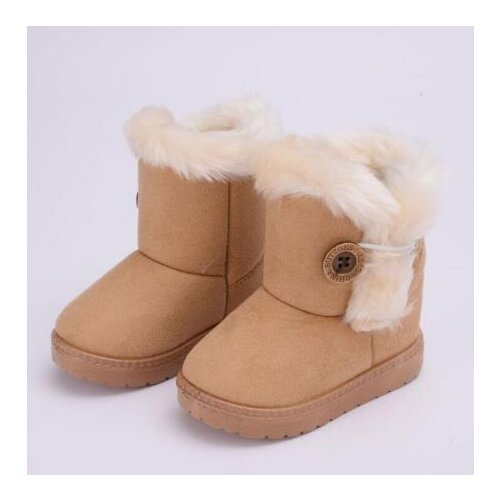 Classic Turned-over Baby Plush Children Boots for Boys Girls Artificial Fur Keep Warm Kids Shoes