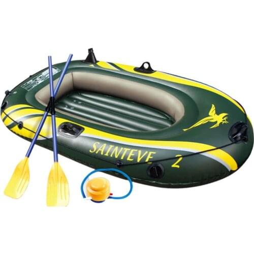 2/3Person Foldable Inflatable Boat Set Portable Thickened Floating Rafts PVC Inflatable Boat Kayak Canoe Rowing Air Boat 250cm