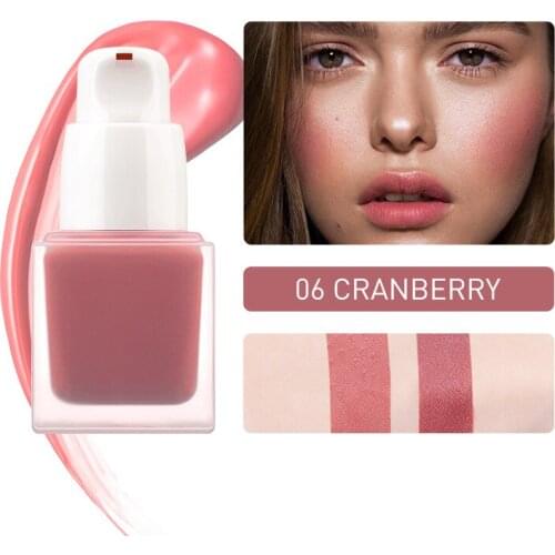 6 Colors Matte Face Liquid Blusher High Pigmented Long-lasting Cheek Contouring Brightens Complexion Facial Base Makeup Cosmetic