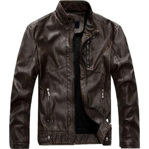 New Autumn Winter Leather Jacket Men Fashion Bomber Jacket High quality PU Leather Jacket Male Black Motorcycle Leather Coats