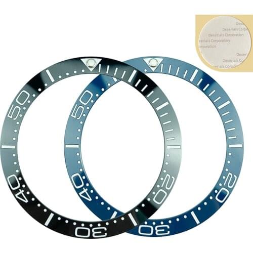 New 38mm High Quality Black/Blue Ceramic Bezel Insert For Sea master skx007/009 Divers Watches Replace Accessories Luminous pip