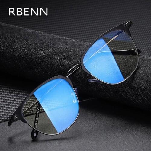 RBENN 2020 New Mens Anti Blue Light Computer Glasses Metal Frame Blue Light Blocking Gaming Glasses Anti Glare UV400