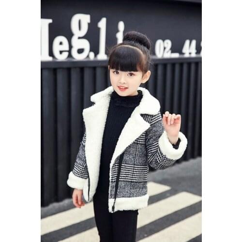 Girls autumn and winter coat childrens short woolen coat Korean version fashion