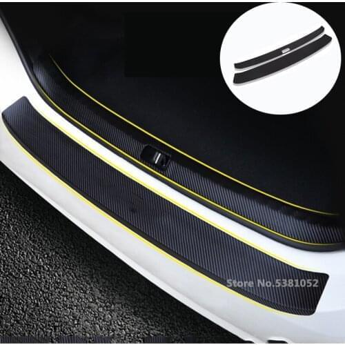 Car Trunk Threshold For Honda Civic 10th Gen 2021 2016 2017 2018 2019 2020 PU Leather Rear Bumper Protector Plate Cover Trim