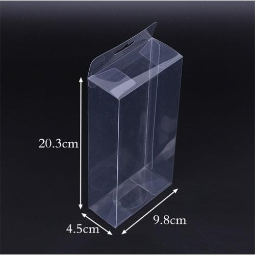 200pcs 9.8x4.5x20.3cm clear plastic pvc hook box packing boxes for gift/chocolate/cosmetic/crafts square transparent pvc Box