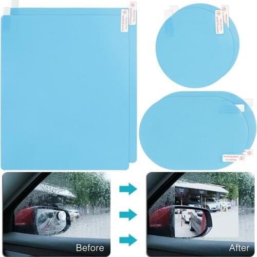 8PCS New Car Rearview Mirror Protective Film Car Mirror Window Clear Film Anti Dazzle Waterproof Rainproof Anti Fog Car Sticker