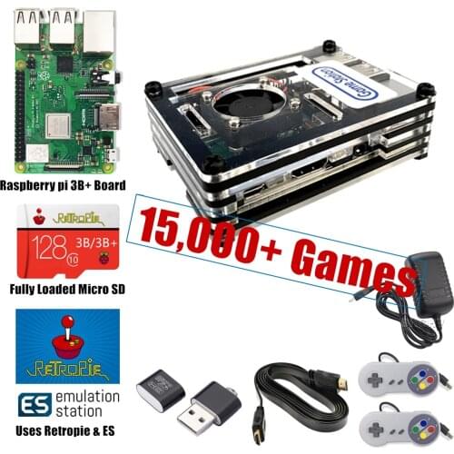 Raspberry PI 3 Model B+ Arcade Console Retro PIE Full DIY Kit 128 GB 18000+ Game