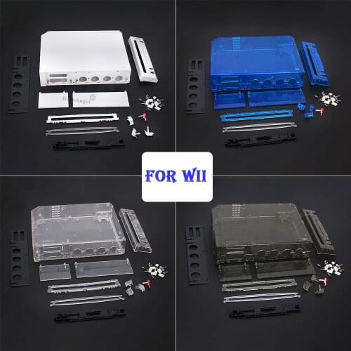 With Retail Packing Transparent Cover Housing Case for Nintendo Wii Console Replacement Housing Shell with Full Retail Parts