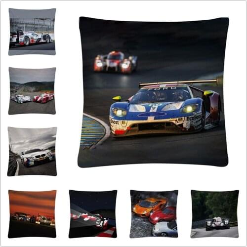 The Worlds Fastest Racing Pattern Soft Short Plush Cushion Cover Pillow Case for Home Sofa Car Decor Pillowcase 45X45cm
