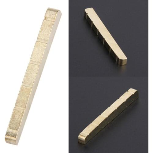 6-String Bridge Nut for ST Electric Guitar Parts Replacement 42mm Brass New Musical Stringed Instruments Accessories