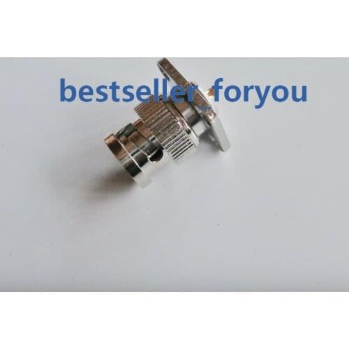 BNC male connector 4 Hole panel Flange Mount with solder cup 17.5*17.5mm