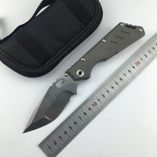 LEMIFSHE Flipper folding knife D2 S35VN blade titanium alloy handle camping outdoor survival kitchen fruit knife EDC tool