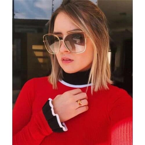 2020 Sunglasses Women Brand Designer Square Metal Eyewear Vintage sunglasses for men Accessories Gradient Colors Lenses Driving