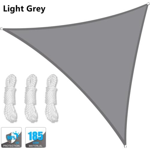 3.6x3.6x3.6M Beige/Grey Sun Shade Sail Triangle Canopy Permeable 98%UV Block Fabric Durable For Outdoor Patio Pool Shelter Awnin
