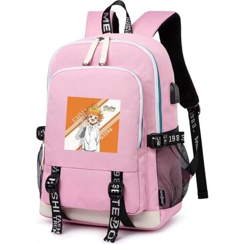The Promised Neverland Anime Bookbag Oxford Ladies Bagpack Mochilas School Bags For Girls Cartoon Women Backpack Laptop Rugzak