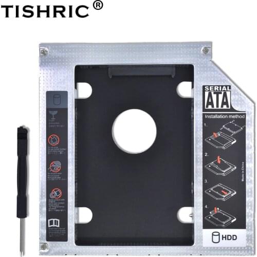 TISHRIC Aluminum 9.5mm 12.7mm HDD Caddy 2.5" SATA 3.0 Optibay Hard Disk Drive Box Case Enclosure For Laptop DVD-ROM