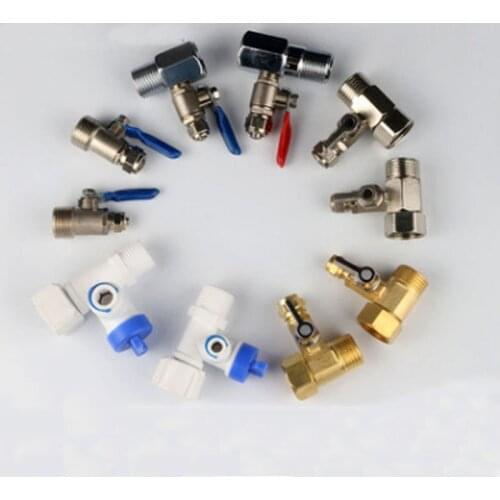 1/4“ 1/2” Male 1/4” 3/8“ Tube Water Adapter RO Feed Ball Valve Faucet Water Filter Reverse Osmosis System for Water Purifier Tap