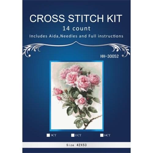 Pink Rose,Counted Cross Stitch 14CT Cross Stitch Sets Wholesale cartoon Cross-stitch Kits Embroidery Needlework