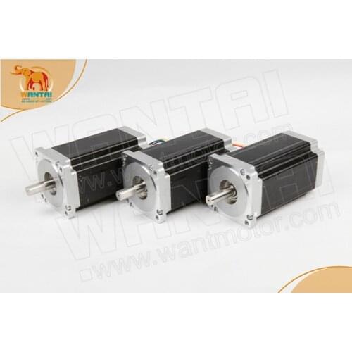 Top Quality! CNC Wantai 3PCS Nema34 Stepper Motor 85BYGH450C-060 1600oz-in 151mm 6A Dual Flat Shaft Milling Cutting Machine