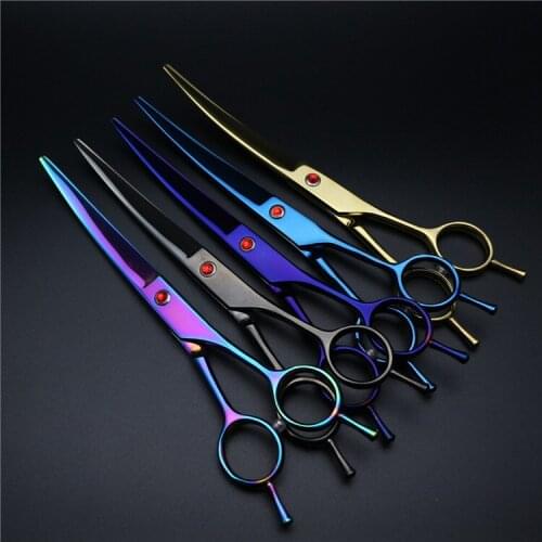 High-grade color pet beauty tools universal curved cut straight hair scissors 5 colors can be selected for special price