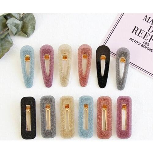 12 Styles Women Girls Acetic Acid Hollow Geometric Waterdrop Hair Clips Shiny Stars Hairpins Barrettes Hair Accessories