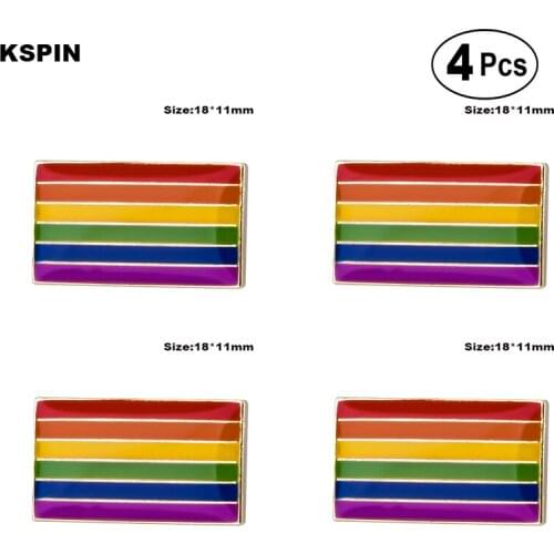 Gay Pride LGBT Brooches Lapel Pin Flag badge Brooch Pins Badges 4pcs