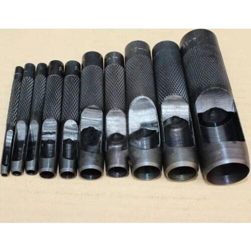 1 Pcs/Lot Black Leather Punch 1mm-25mm High Quality Metal Hollow Hole Round Steel Cutters For Crafts Sewing Belt Strap Tools