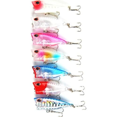1 Pcs Popper Fishing Lure 3D Eyes 4cm 3.3g Artificial Fishing Bait Crankbait Carp Striped Bass Pesca Fishing Tackle SwimBait