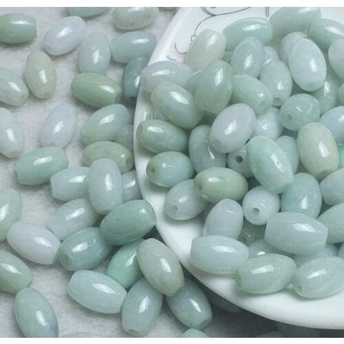 10PC Natural Emerald Jadeite Transfer beads Accessories DIY Bangle Charm Jewellery Fashion Hand-Carved Luck man Amulet