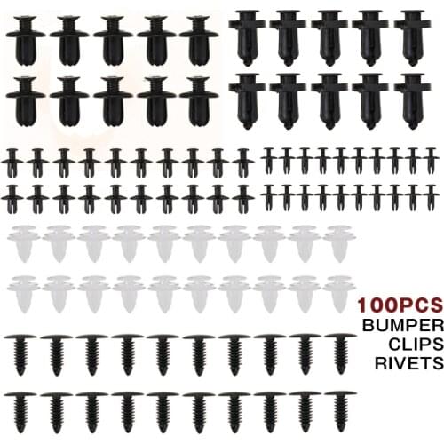 100pcs/set 6 Size Model Mixed Bumper Clips Rivets Fastener Clip Car Accessories For Toyota Corolla for Honda Civic for Nissan