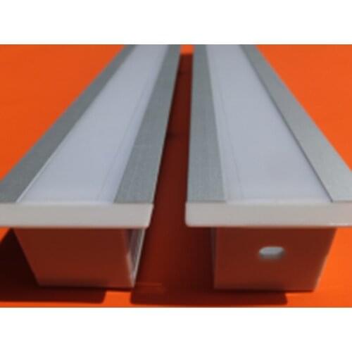 Led aluminium profile,2m per Set,LED Aluminum extrusion profile for led strips with milky diffuse cover or transparent cover