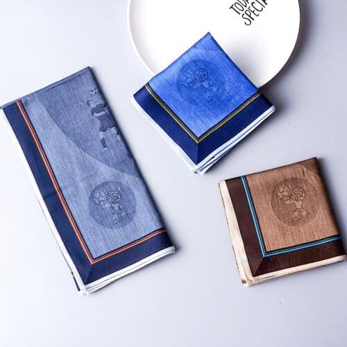 2pcs/lot Jacquard movement mens party handkerchief 48*48cm Casual unisex Pocket Square cotton Fabric Hanky Wedding Handkerchief