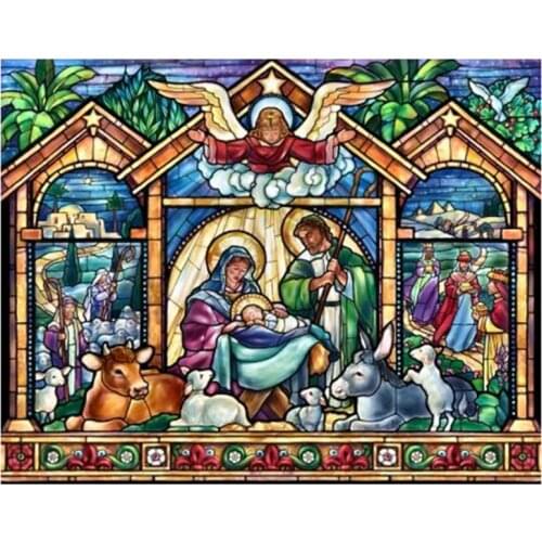 5D Full Square Stone Drill Bead Diamond Painting Cross Stitch Religion Rhinestone Diamant Embroidery Birthday Christmas Gift