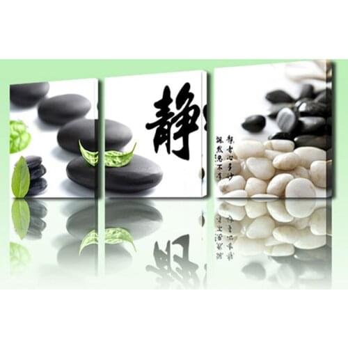 Diamond embroidery full drill 3 Pcs Bamboo Green Picture With SPA Zen Stone diamond painting mosaic Chinese calligraphy painting