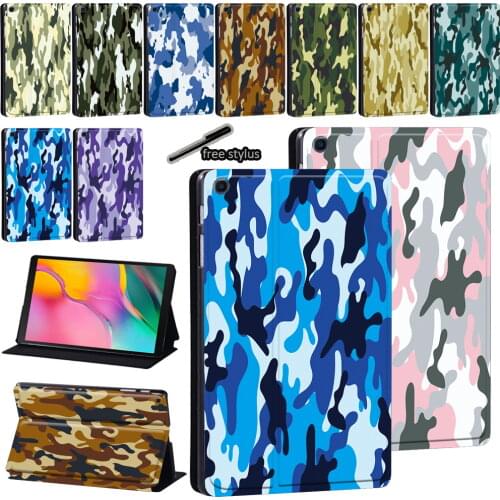 For Samsung Galaxy Tab A 8.0 9.7 10.1 10.5"/Tab E 9.6 "/Tab S5e 10.5"/Tab S6 Lite 10.4" Camouflage Print Pattern Tablet case
